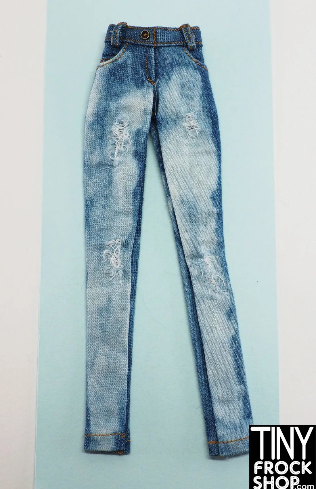 11.5" Poppy Parker Bleached Blue Ripped Denim Jeans