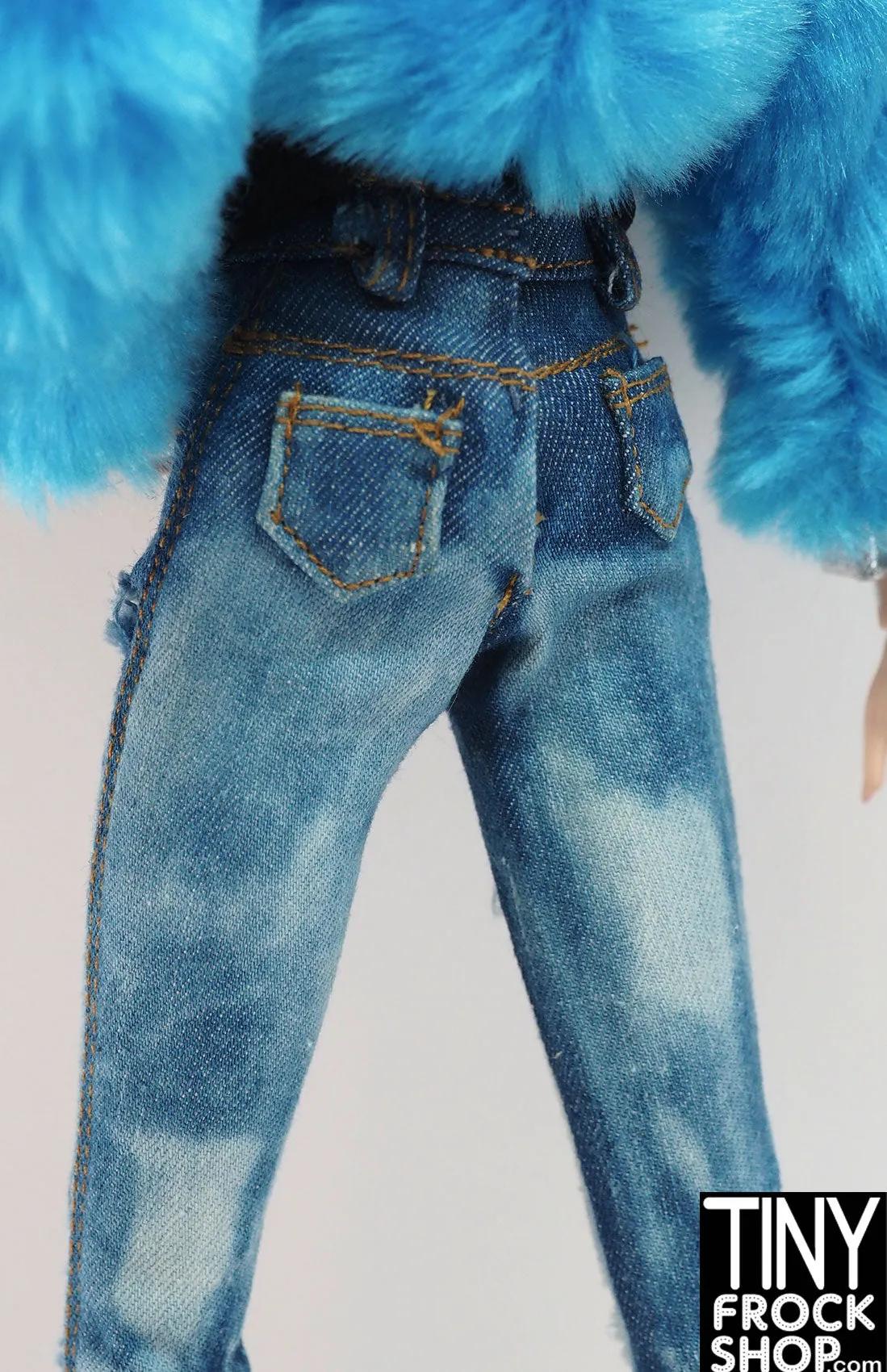 11.5" Poppy Parker Bleached Blue Ripped Denim Jeans