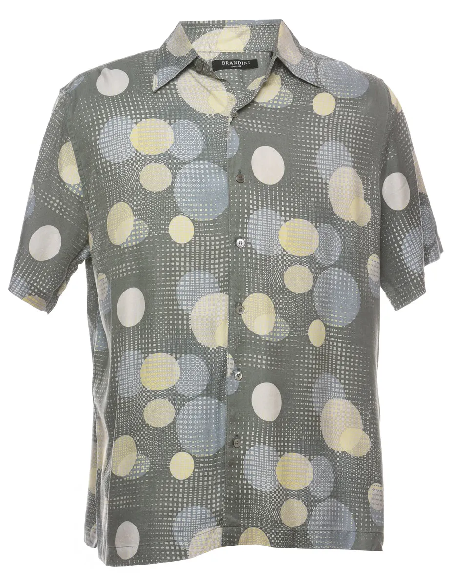 1990s Polka Dot  Shirt - L