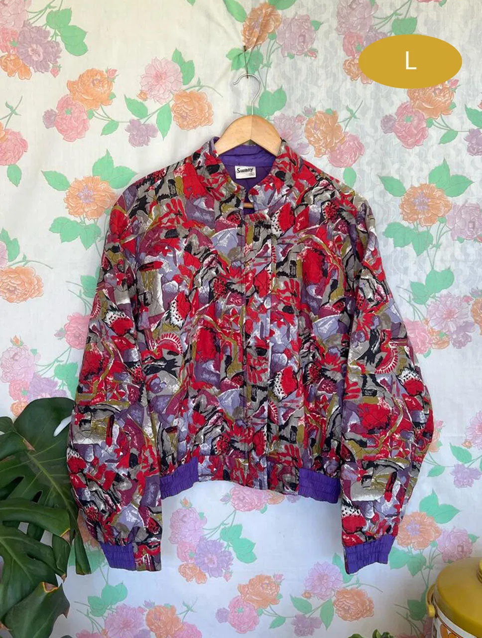 90's Quilted Printed Bomber