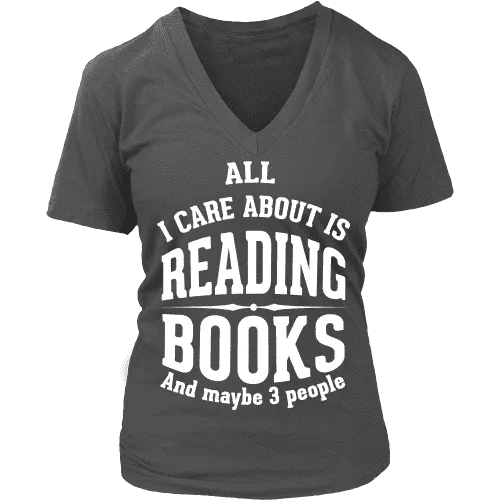 All i care about is reading books V-neck