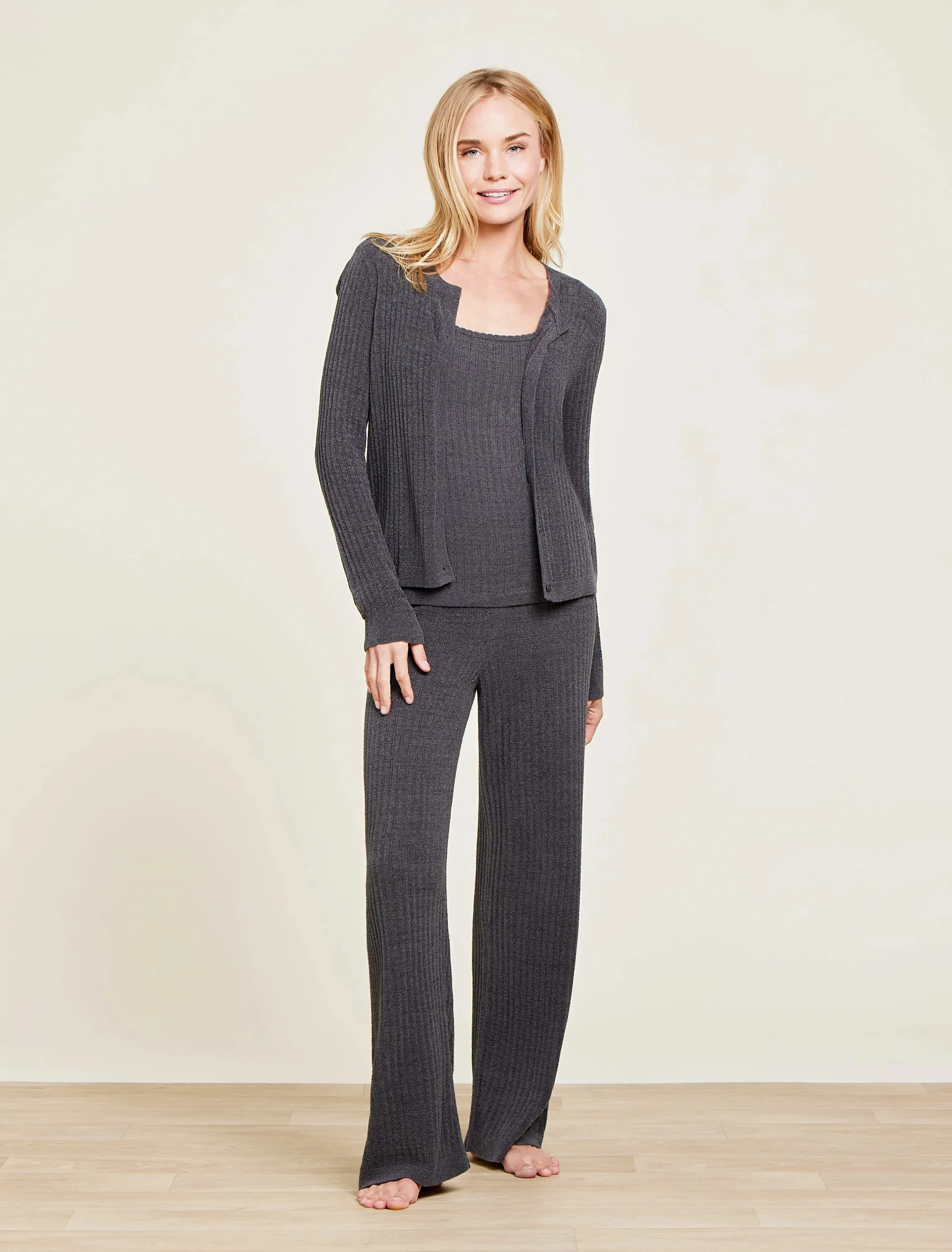 Barefoot Dreams CozyChic Ultra Lite® Ribbed Button Cardigan, Carbon