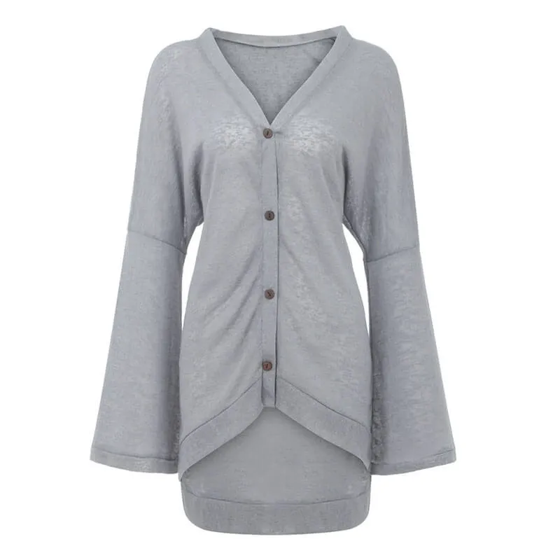 Bell Sleeve High Low Cardigan Sweater