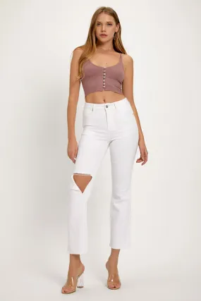 *BIANCA RELAXED FIT DISTRESSED WHITE JEAN