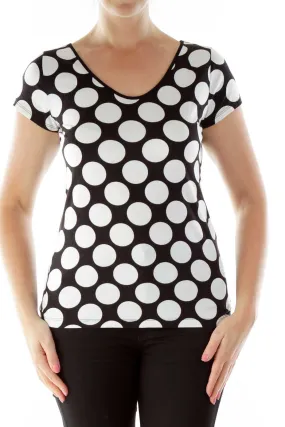 Black White Polka-Dot T-Shirt