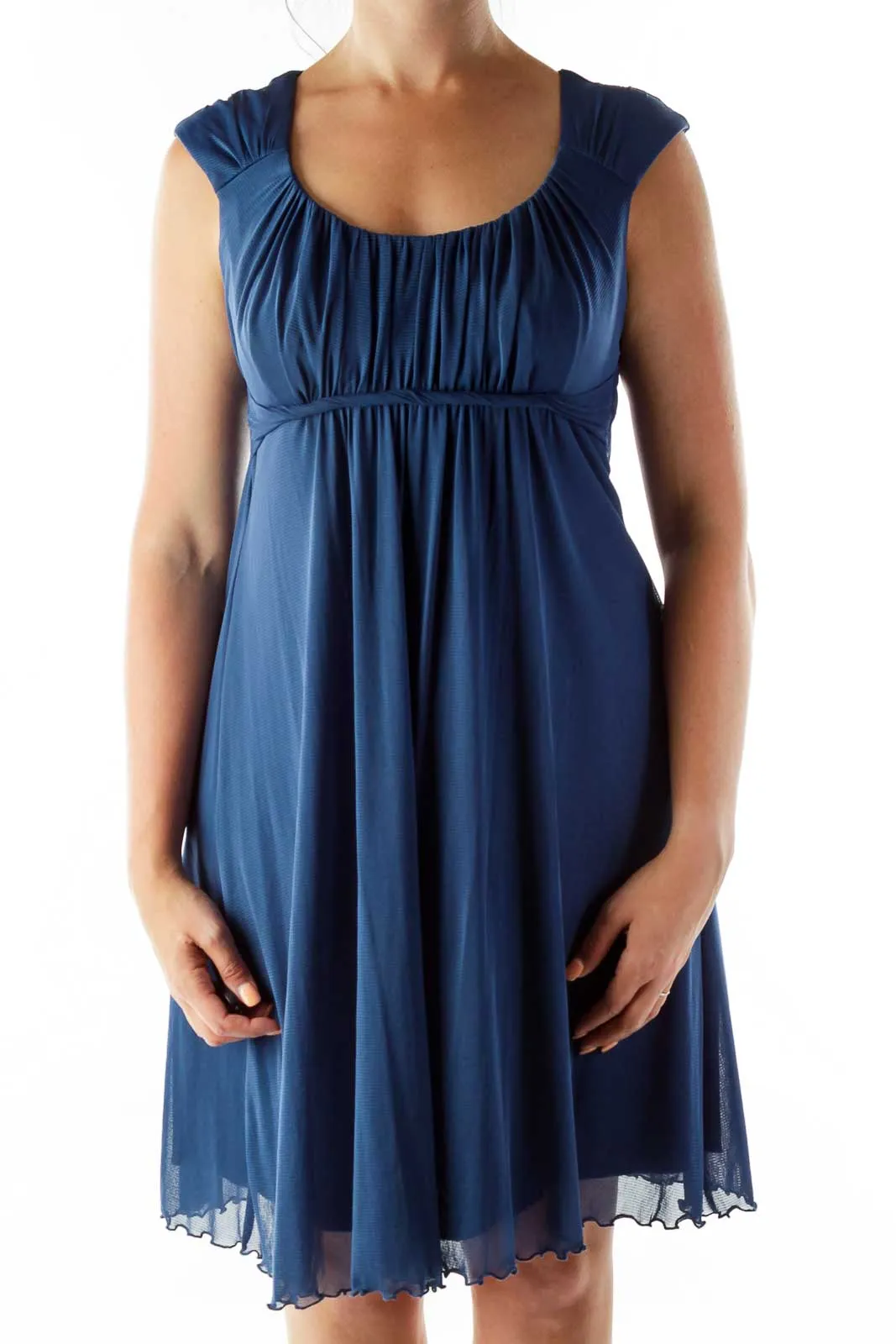 Blue Empire Waist Day Dress