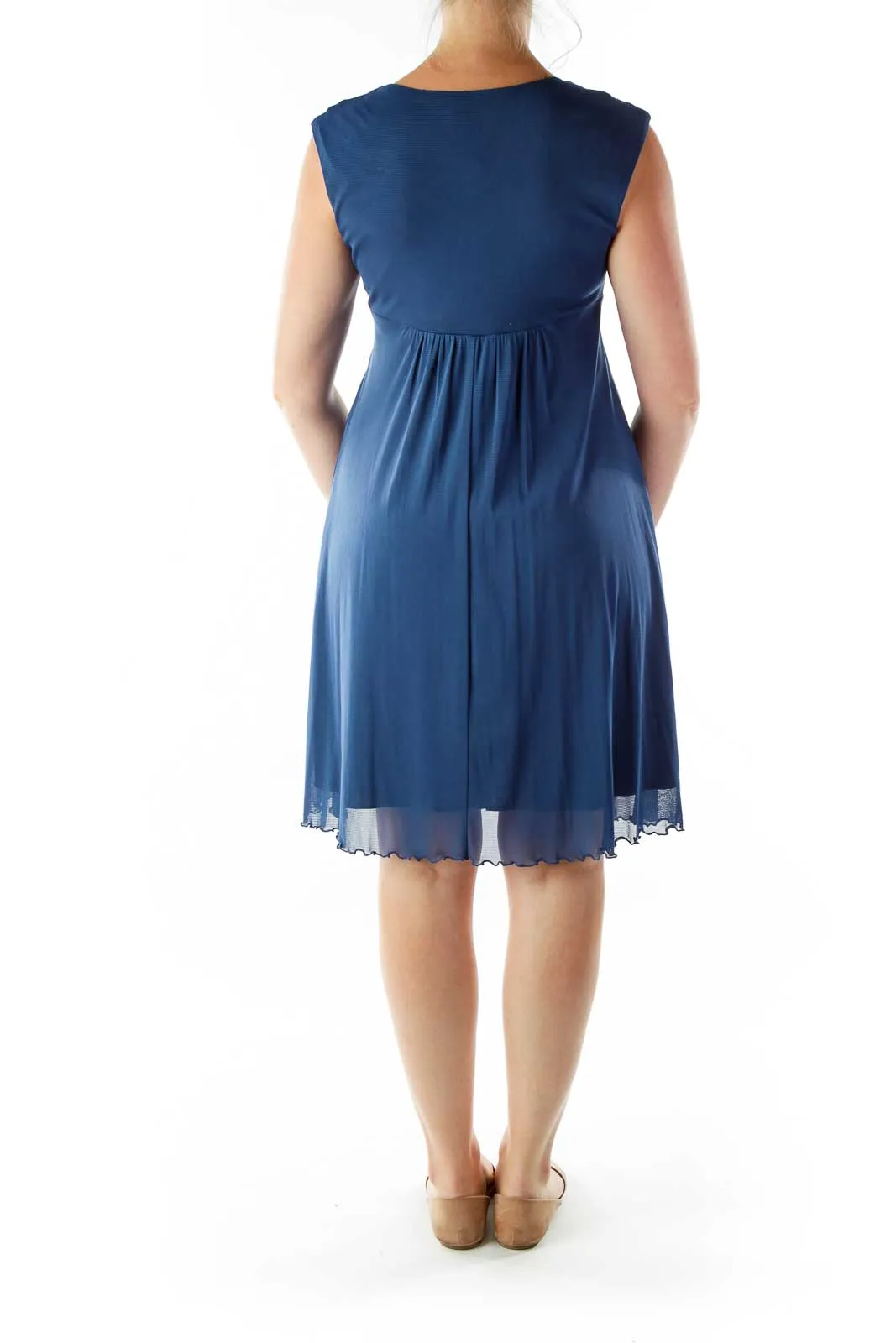 Blue Empire Waist Day Dress