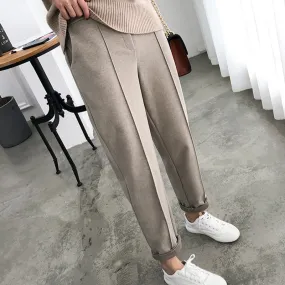 Casual Straight Trousers High-Wasted Loose Pants