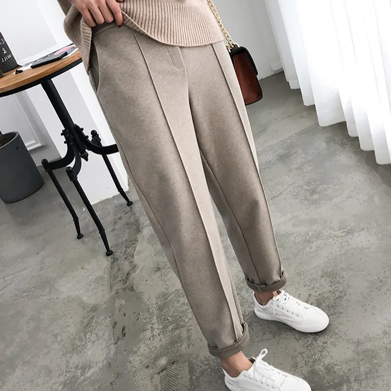 Casual Straight Trousers High-Wasted Loose Pants