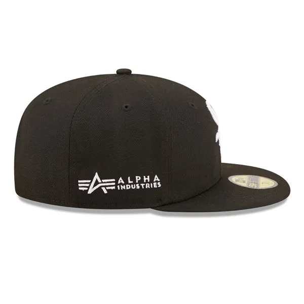 Chicago White Sox ALPHA INDUSTRIES X Exclusive New Era 59Fifty Fitted Hat - Black/UV