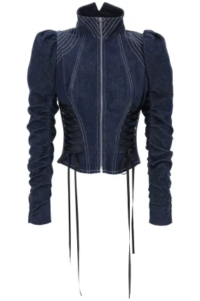 Dilara Findikoglu Denim Jacket With Corset Detailing