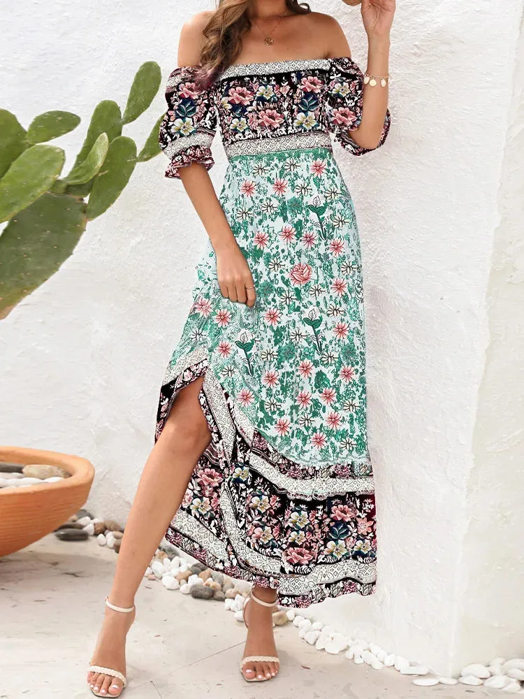 DressBetty - 2024 Summer Beach Bohemian Casual Boho Dress with Short Sleeves