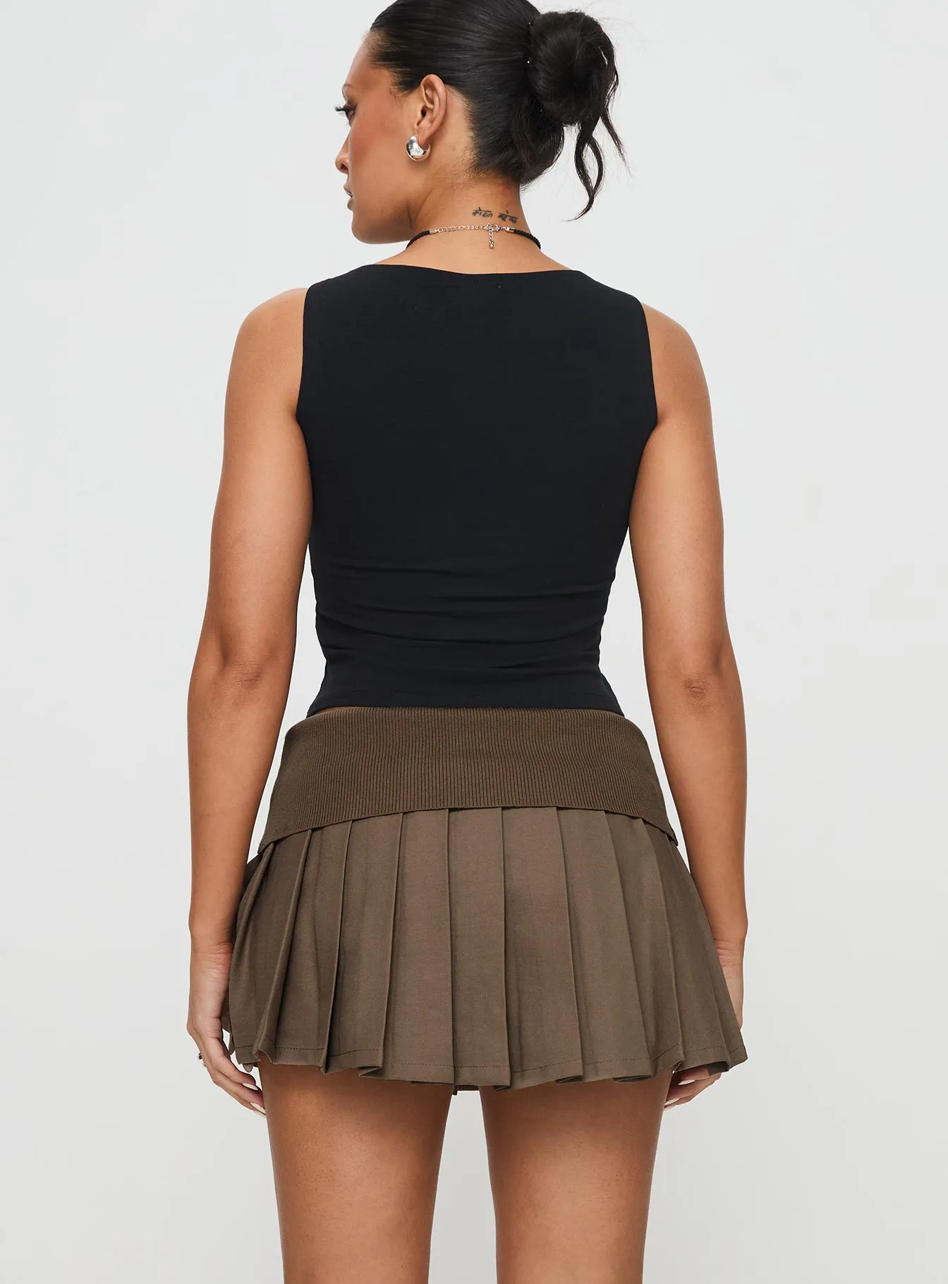 Fantasies Pleated Mini Skort Grey