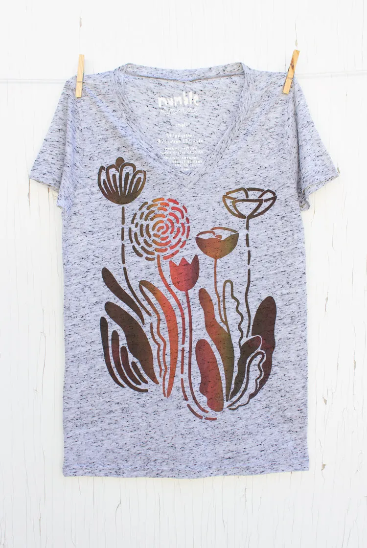 Floral Mixes - Pepper Unisex V-neck