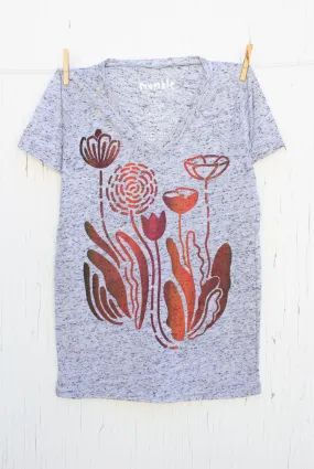 Floral Mixes - Pepper Unisex V-neck