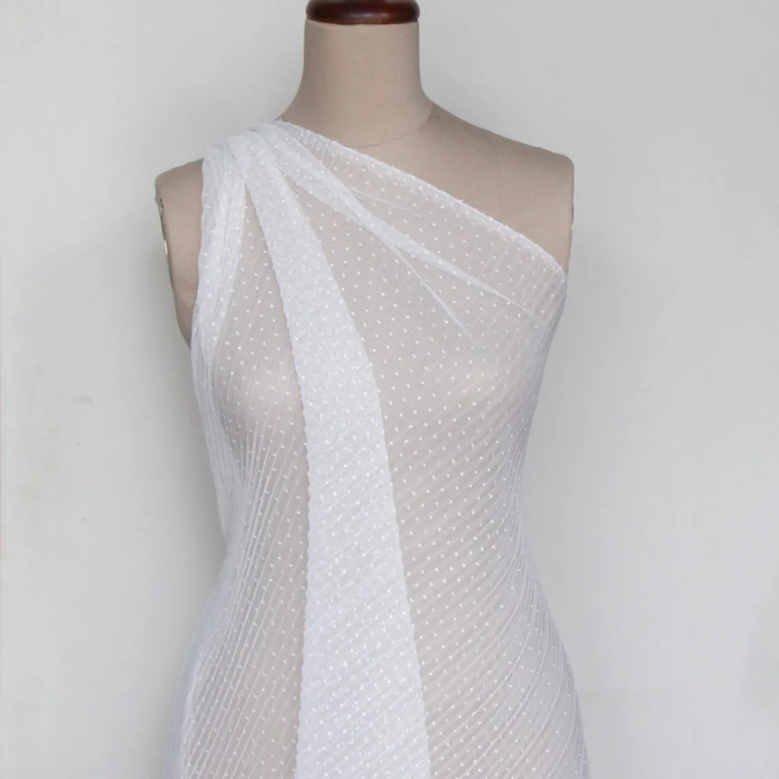 Folded Pearl Spot Pleated Tulle