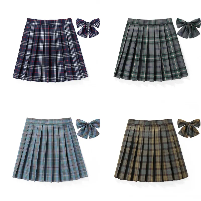 [Green] JK vintage plaid uniform skirt