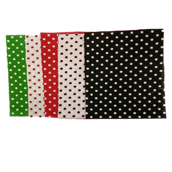 Green White Mini Polka Dot Poly Cotton Fabric