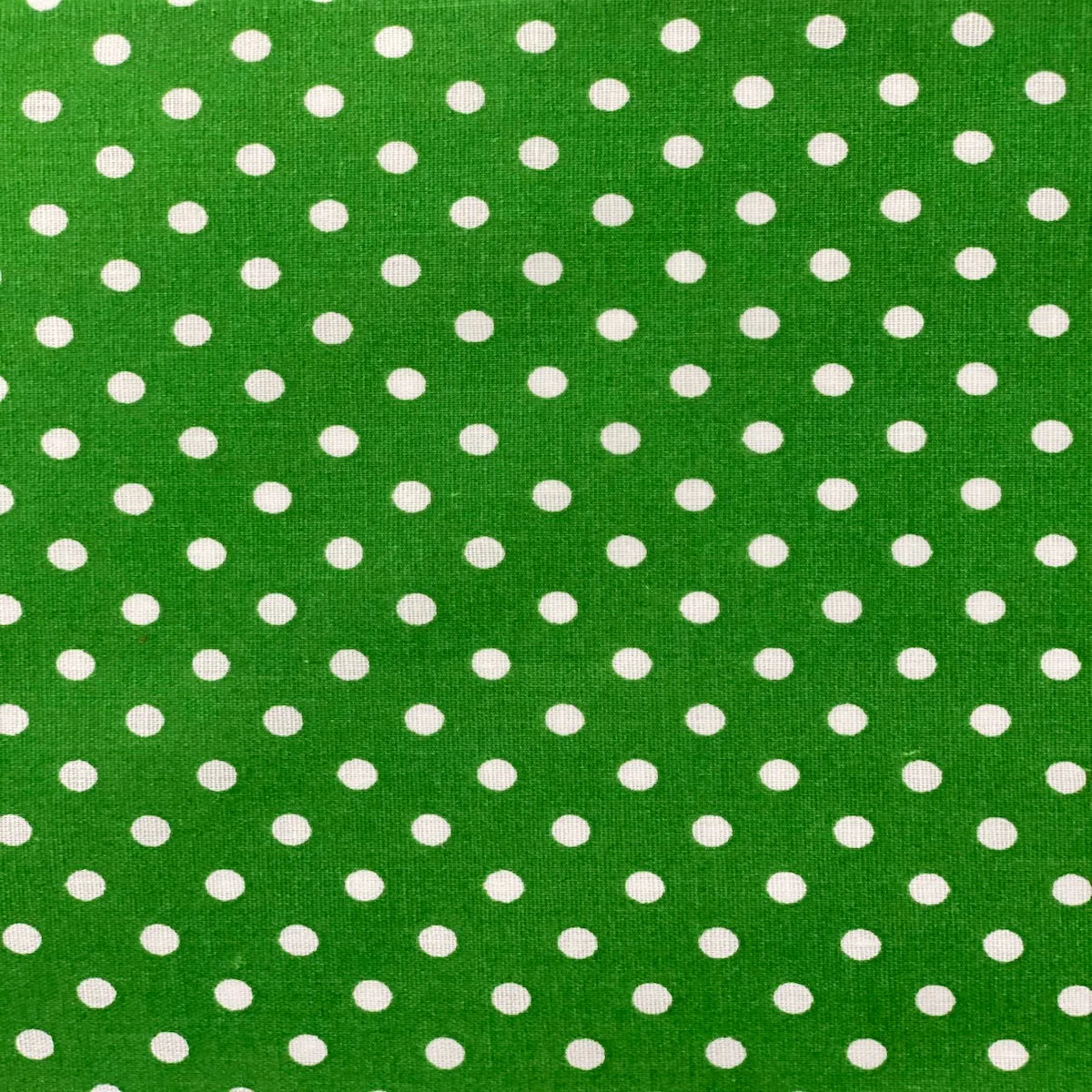 Green White Mini Polka Dot Poly Cotton Fabric