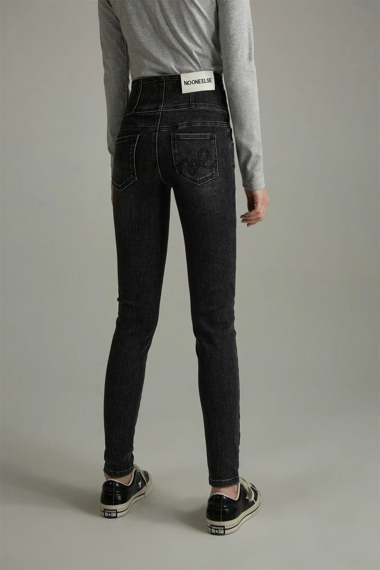 High-Waisted Pencil Corset Jeans