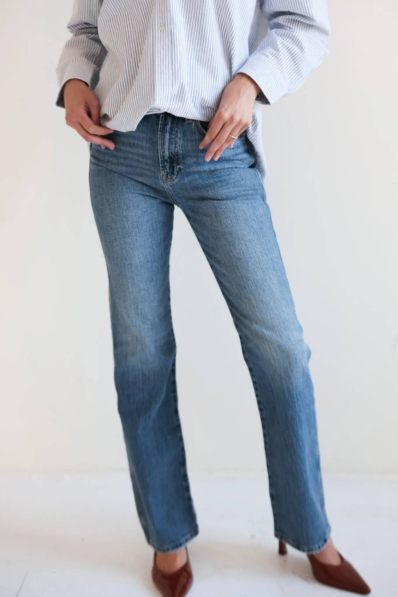 High-Waisted Staple Straight Jeans