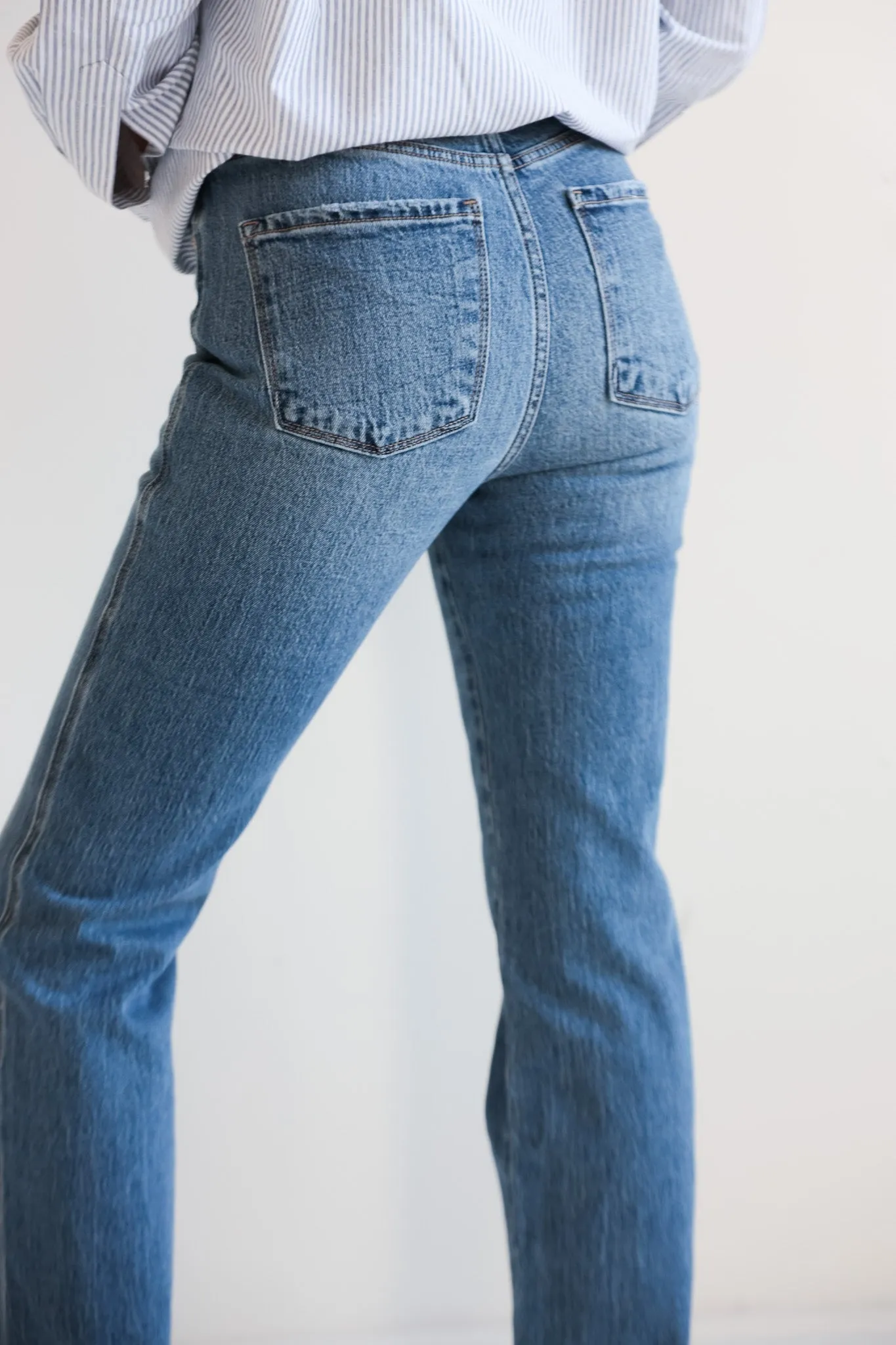 High-Waisted Staple Straight Jeans