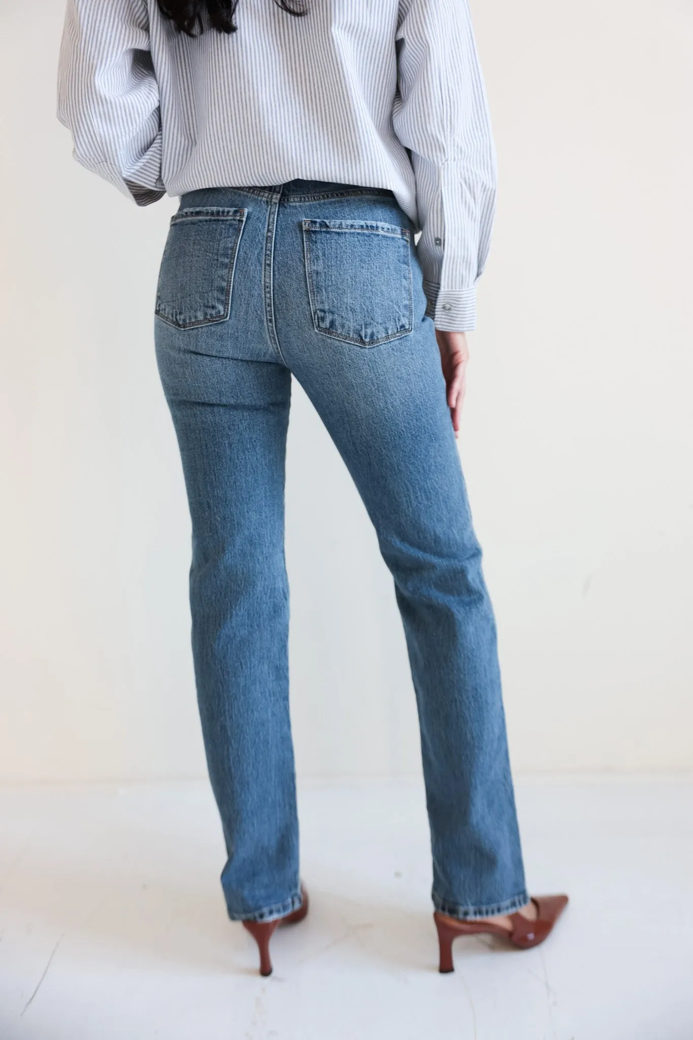 High-Waisted Staple Straight Jeans