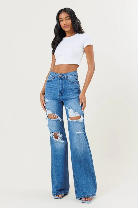 HIGH WAISTED WIDE LEG JEAN