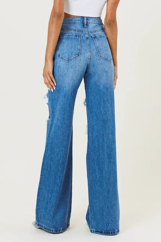 HIGH WAISTED WIDE LEG JEAN