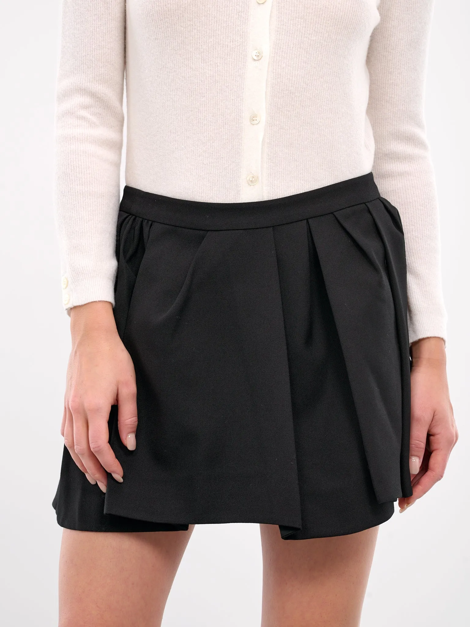 Irregular Pleated Skirt (SK02-WTT001-BLACK)