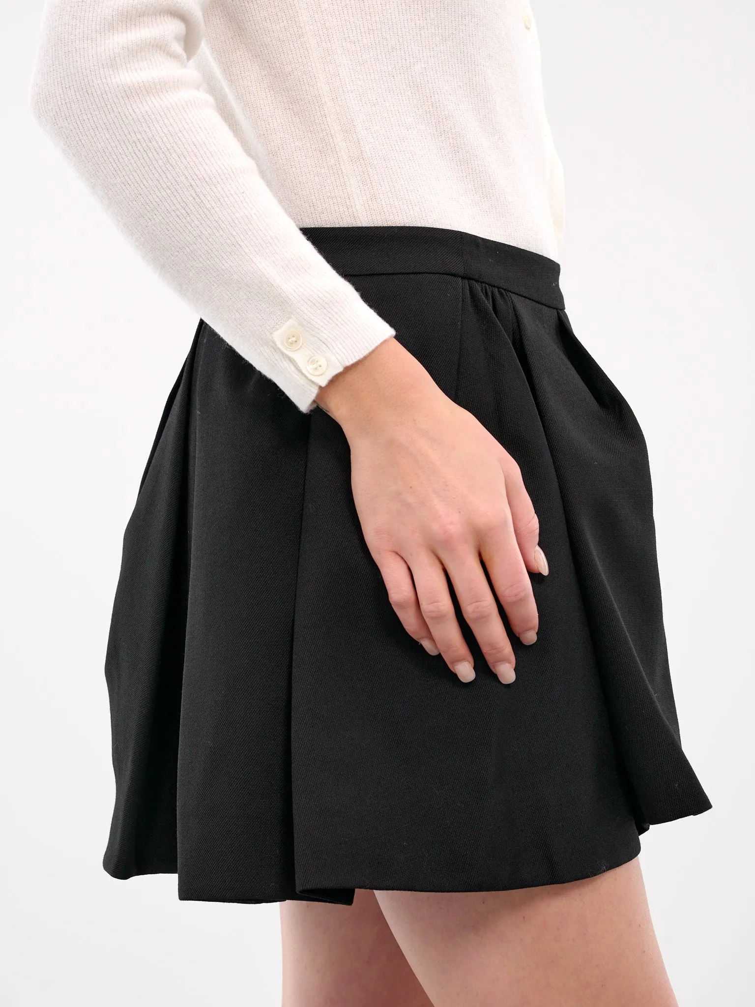 Irregular Pleated Skirt (SK02-WTT001-BLACK)