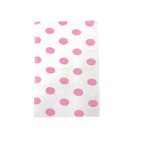 Light Pink | White Big Polka Dot Printed Poly Cotton Fabric