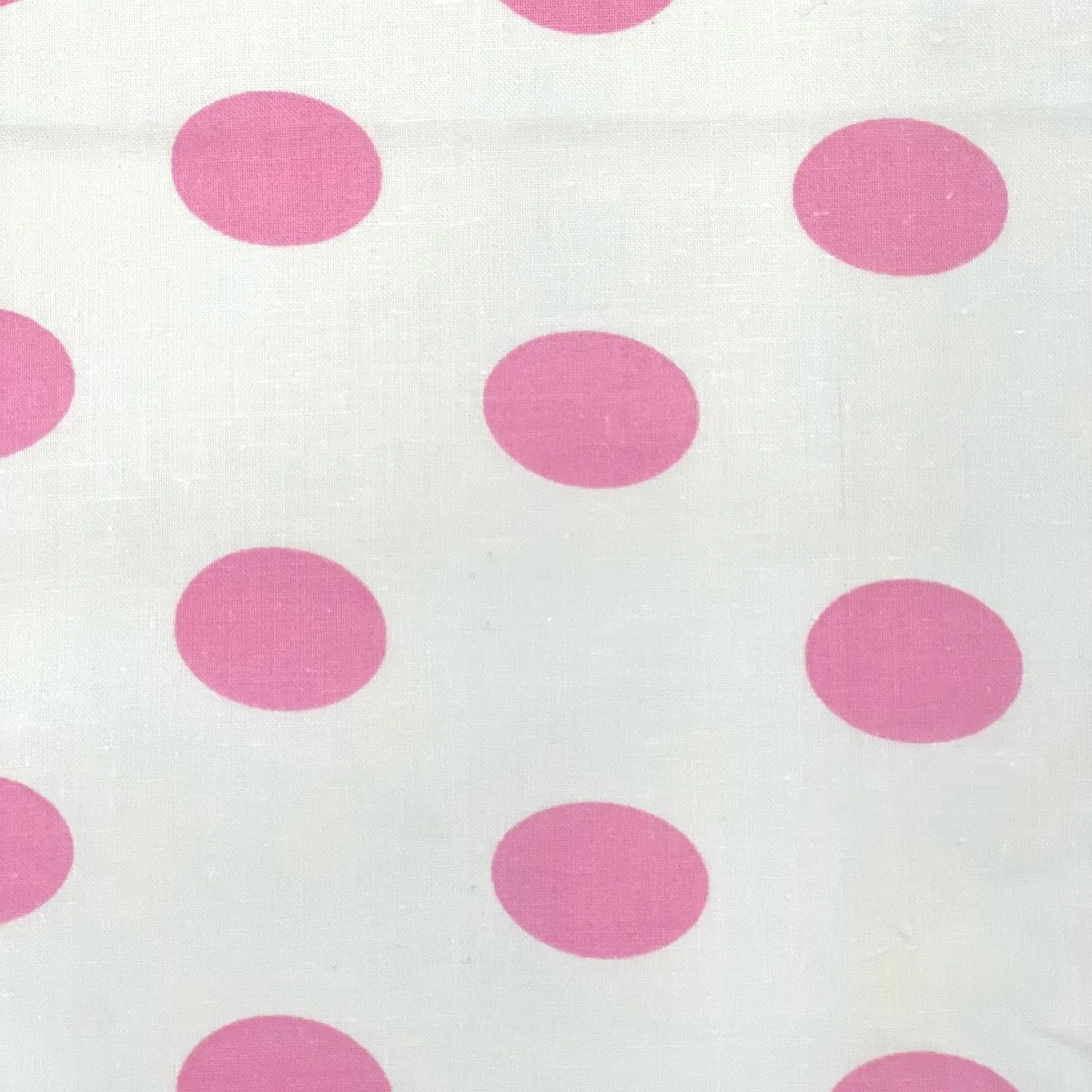 Light Pink | White Big Polka Dot Printed Poly Cotton Fabric