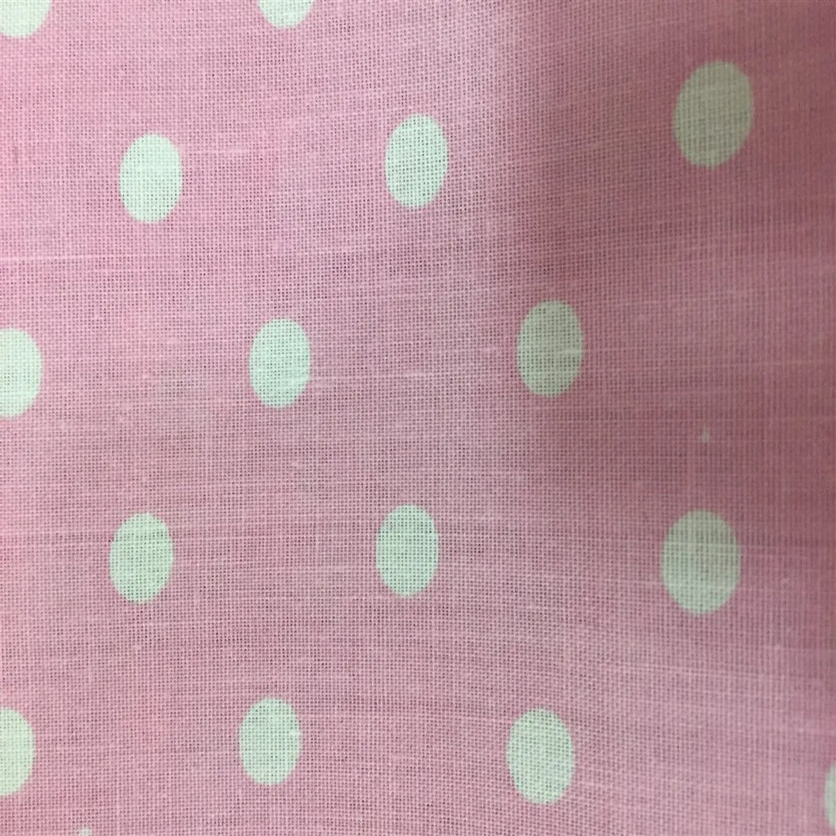 Light Pink White Small Polka Dot Print Poly Cotton Fabric