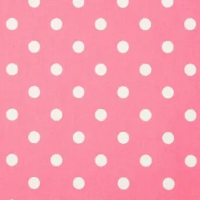 Light Pink White Small Polka Dot Print Poly Cotton Fabric