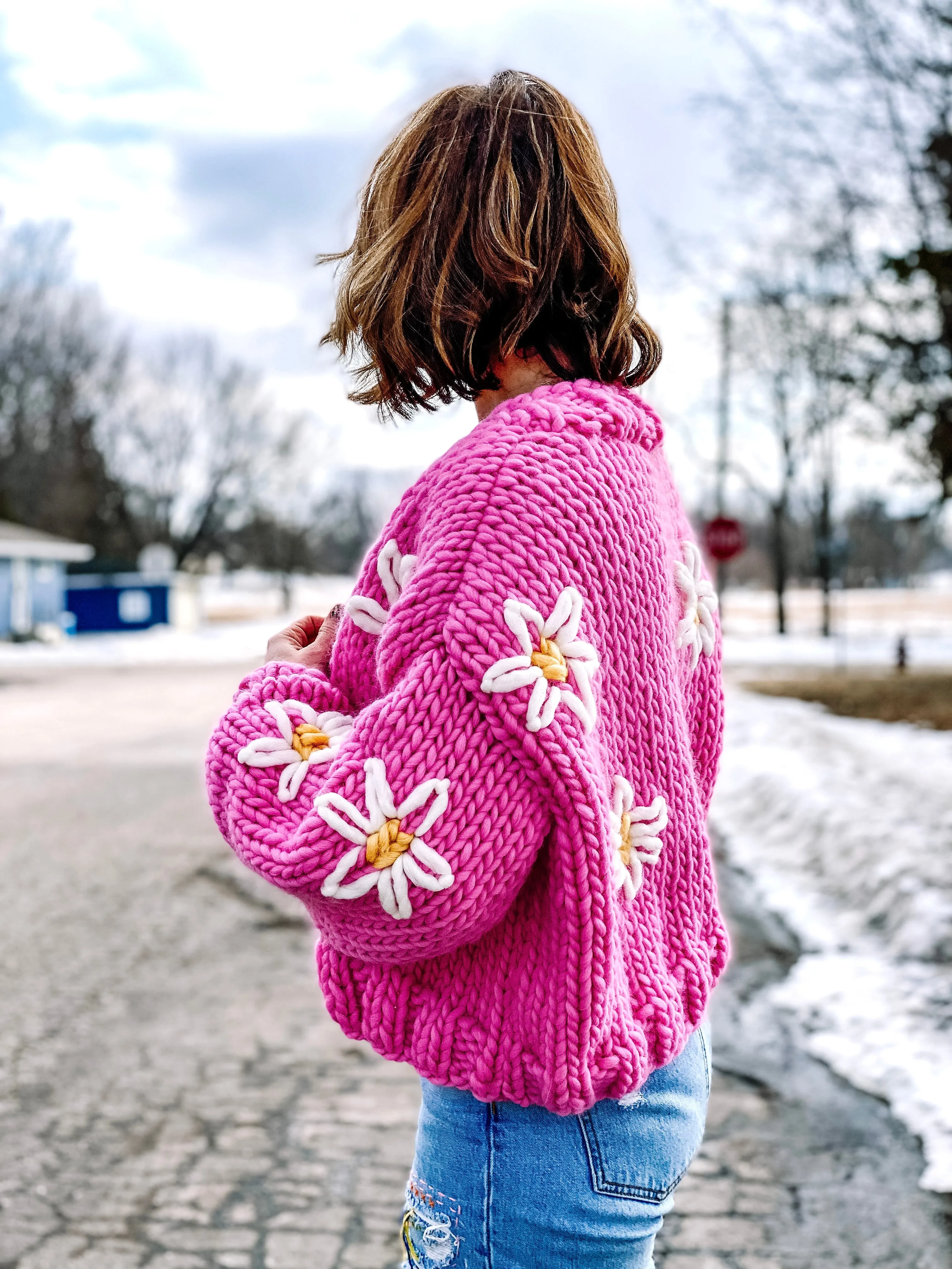 MADE TO ORDER : Lazy Daisy Cardigan Sweater