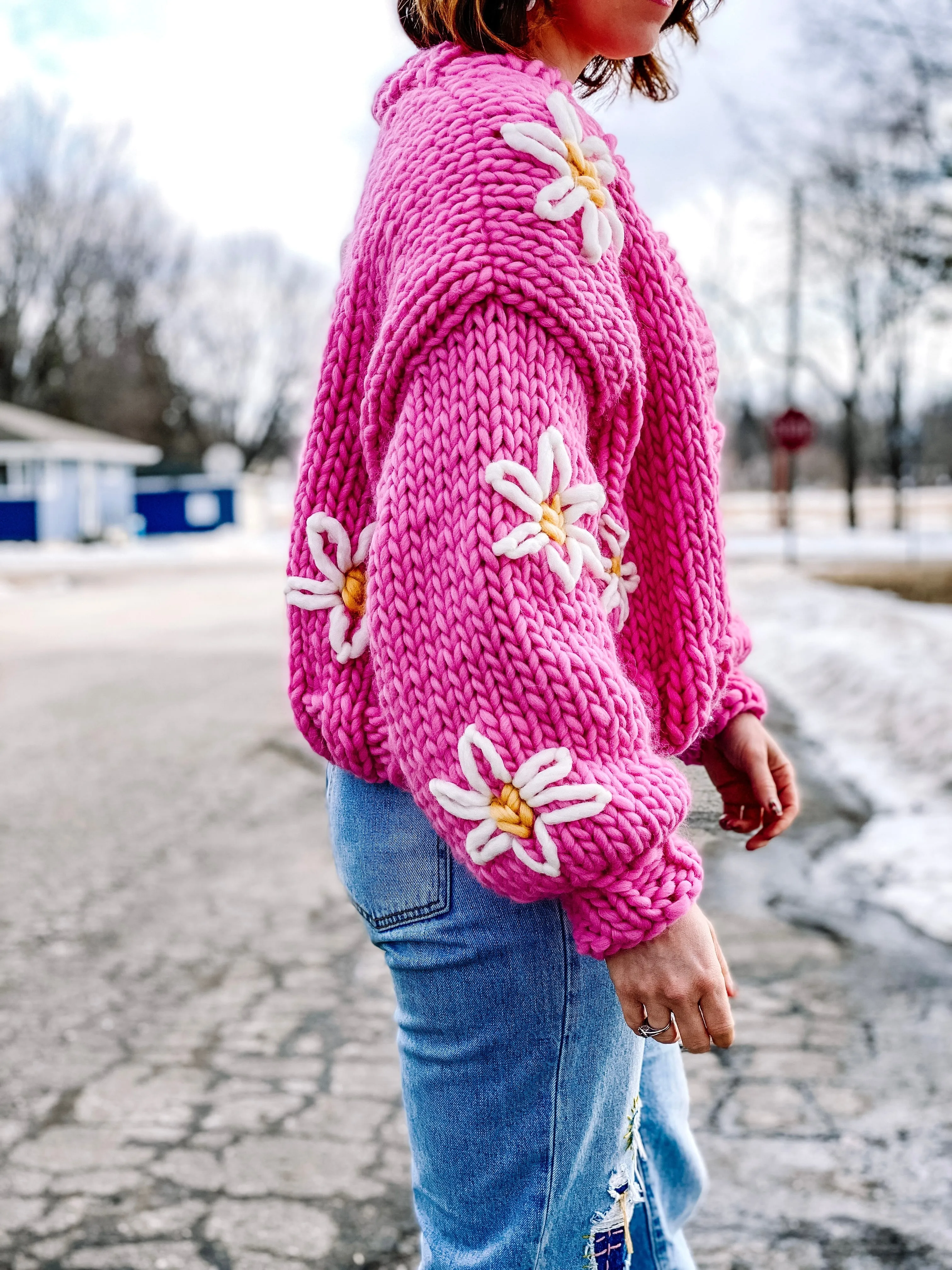 MADE TO ORDER : Lazy Daisy Cardigan Sweater