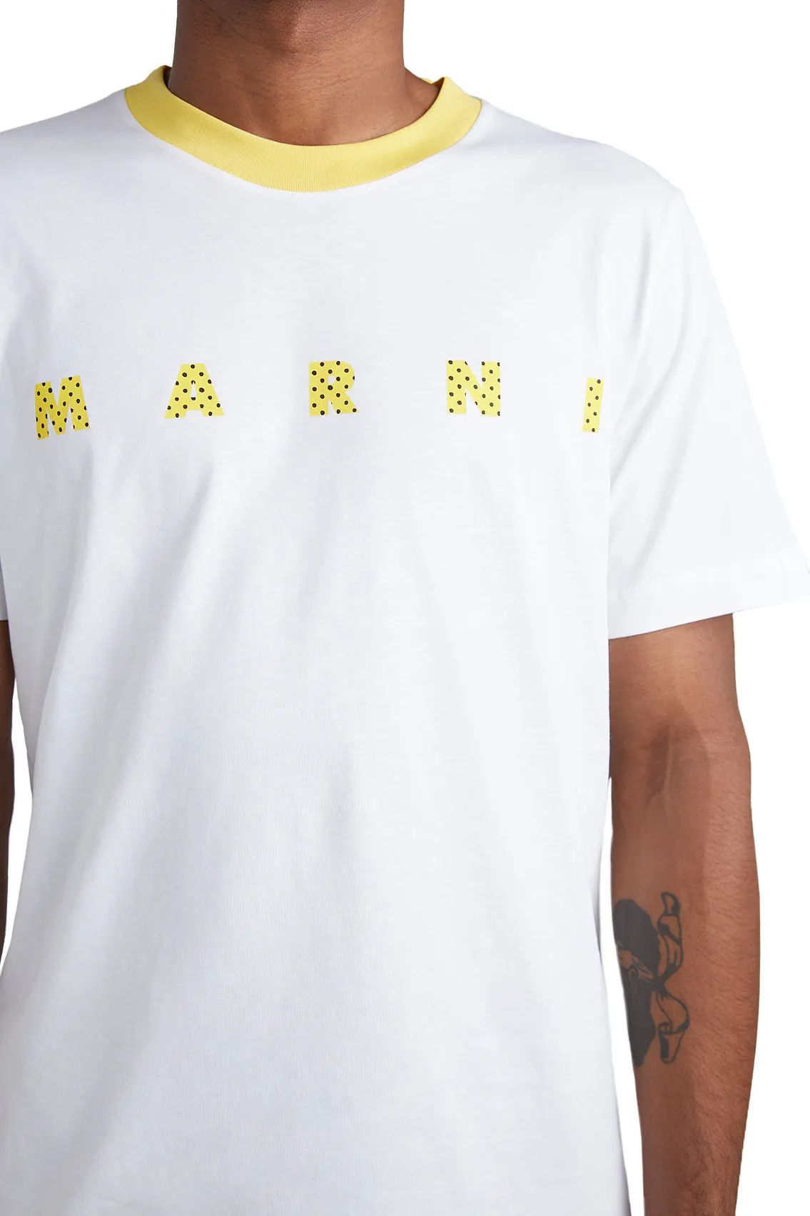 Marni Polka Dot Logo Tee 'Lily White'