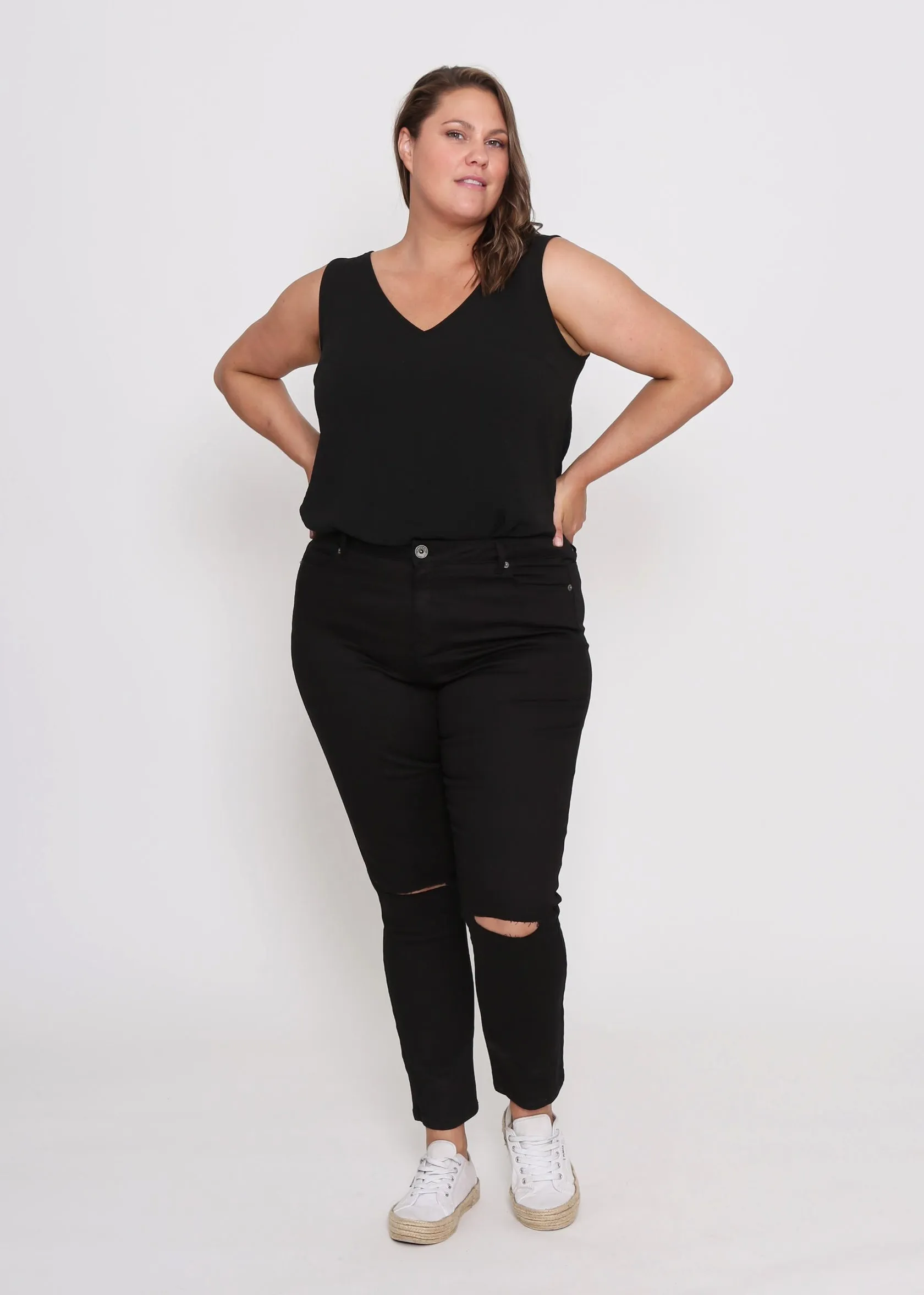 Megan Skinny Jeans - Black - Curves