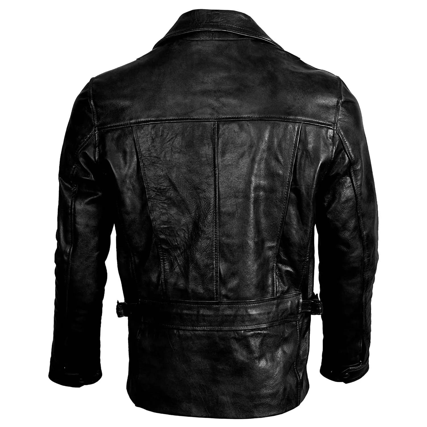 Men's Captain America Biker Black Leather Jacket