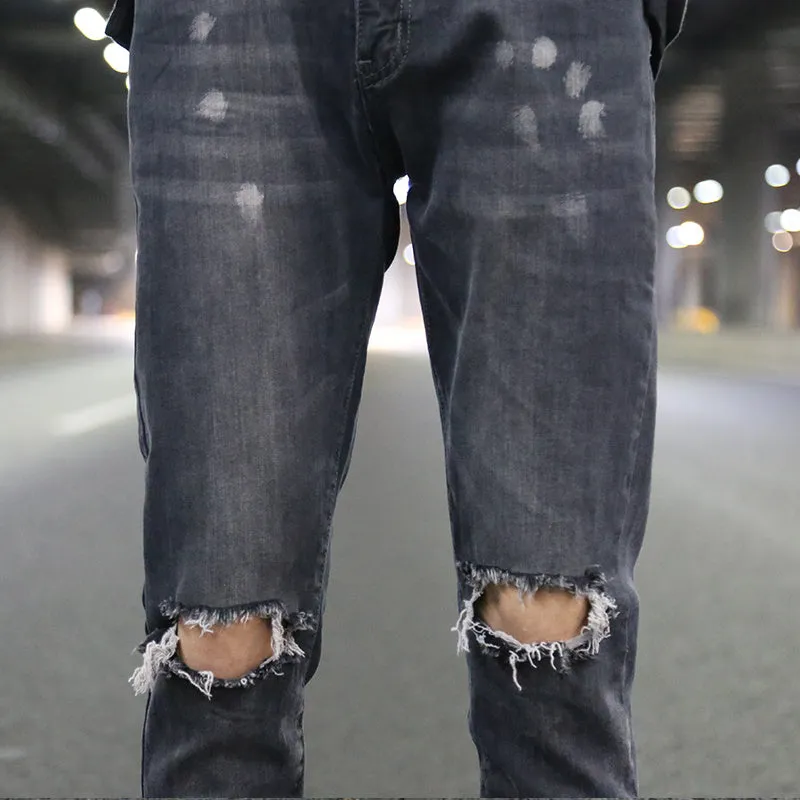 Men’s Distressed Skinny Fit Jeans – Urban Street Style