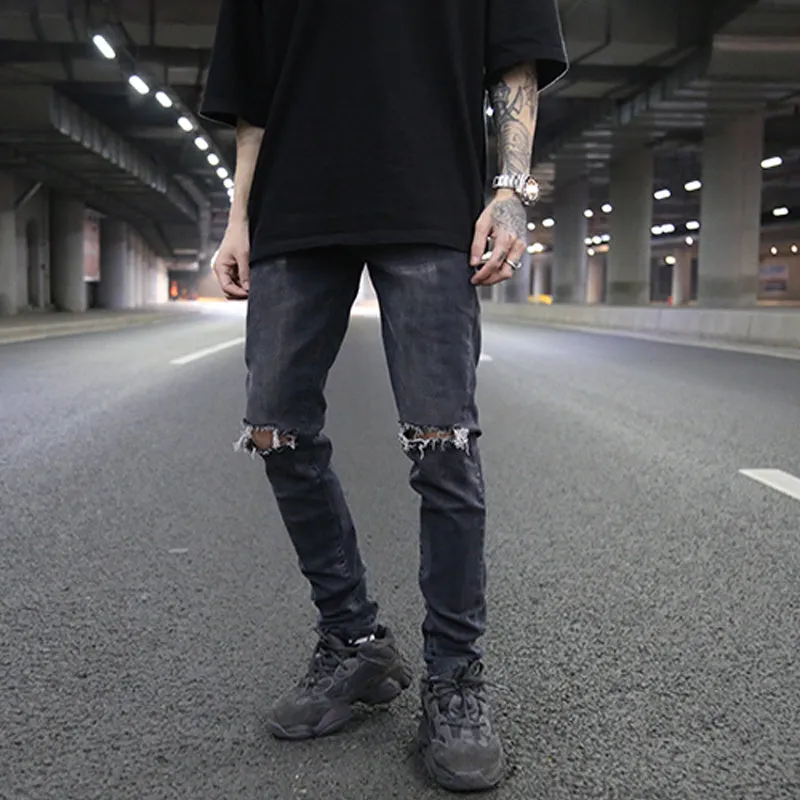 Men’s Distressed Skinny Fit Jeans – Urban Street Style