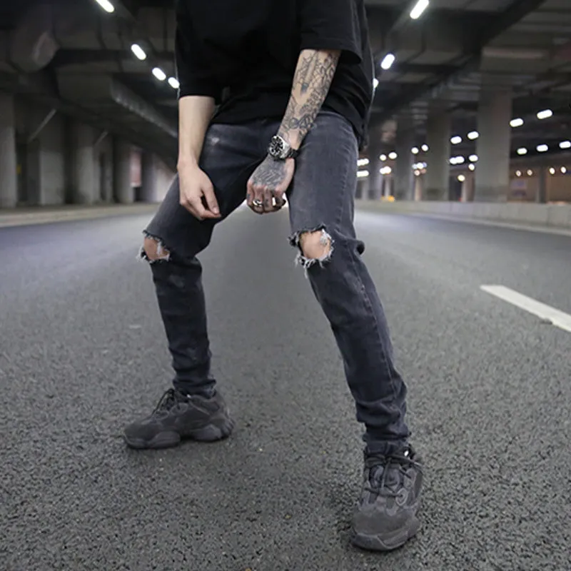 Men’s Distressed Skinny Fit Jeans – Urban Street Style