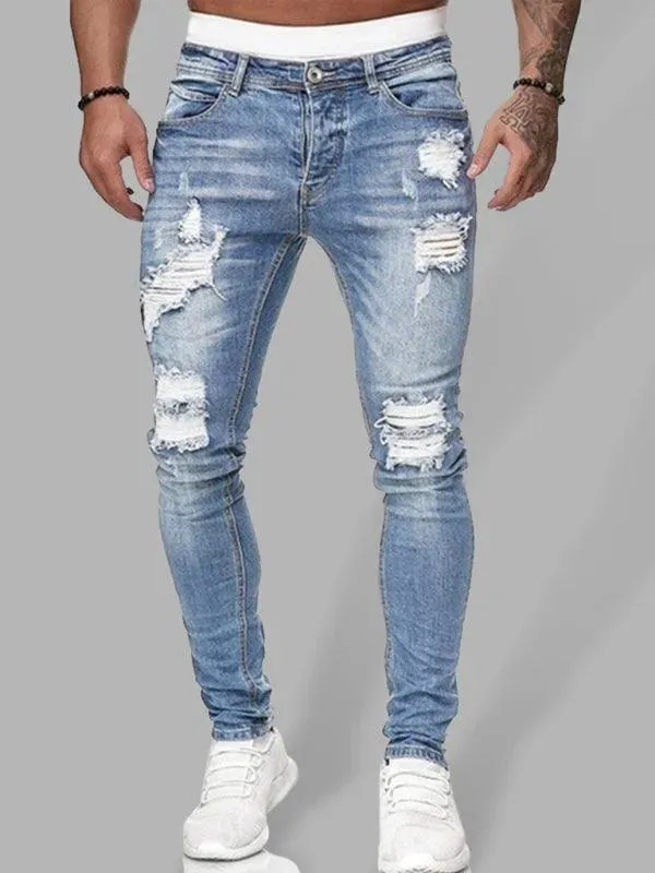 Men's Ripped Slim Skinny Jeans