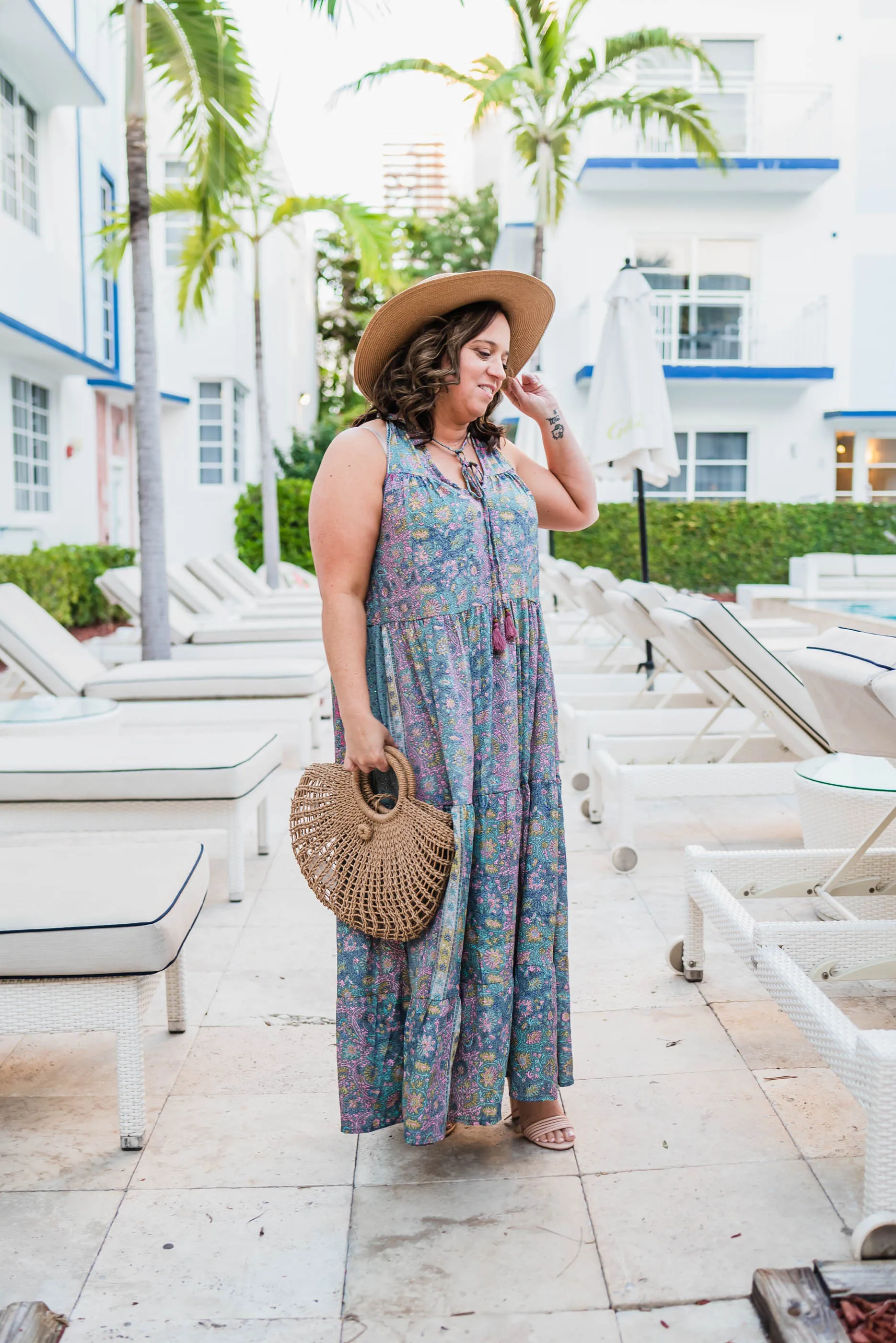 Metallic Floral Halter Maxi Dress - Final Sale