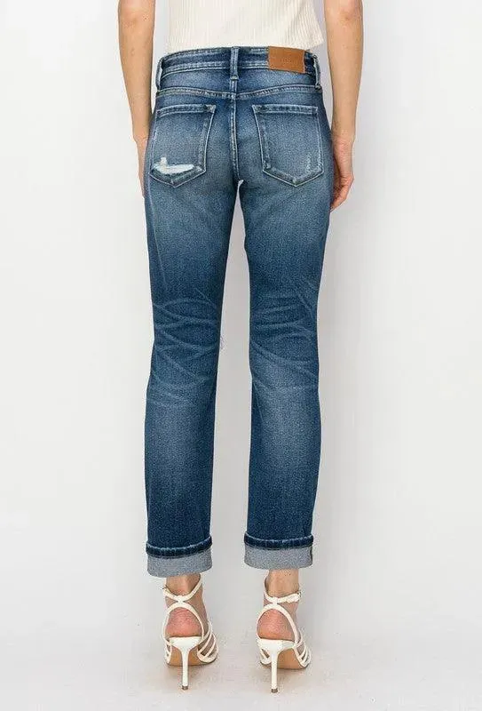 Mid Rise Boyfriend Jeans