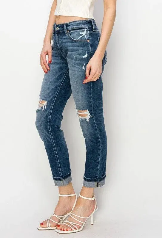 Mid Rise Boyfriend Jeans