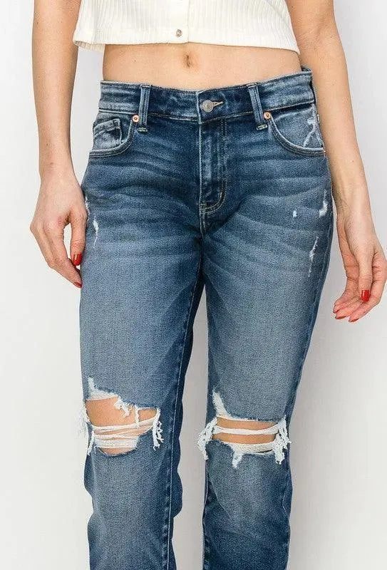 Mid Rise Boyfriend Jeans