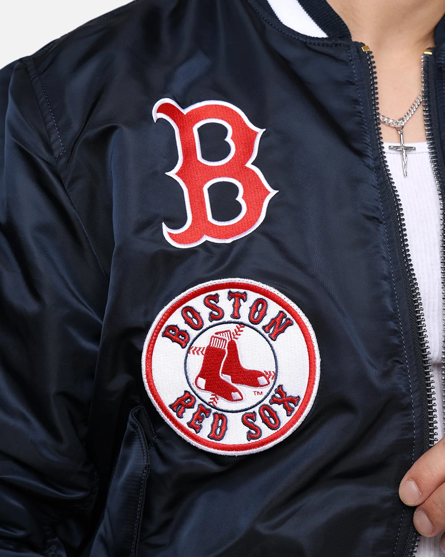 New Era X Alpha Series X MLB Boston Red Sox MA-1 Bomber Jacket Navy