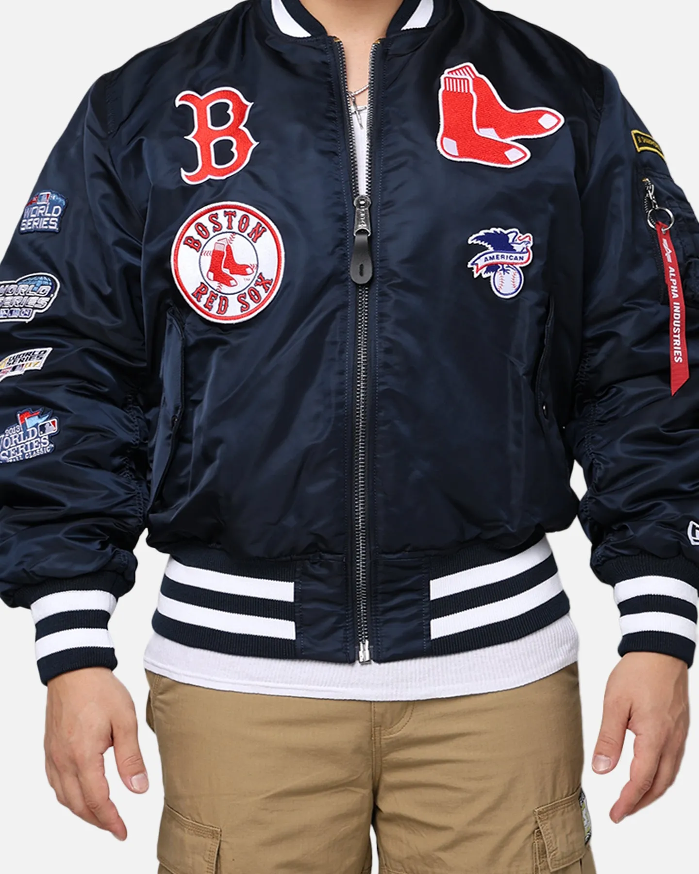 New Era X Alpha Series X MLB Boston Red Sox MA-1 Bomber Jacket Navy